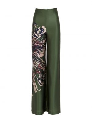 Laza szabású virágos nadrág nyomtatás Silvia Tcherassi zöld
