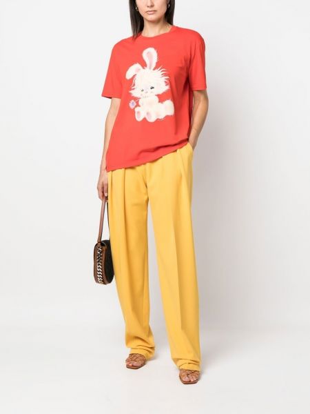 Plisované rovné kalhoty Stella Mccartney žluté