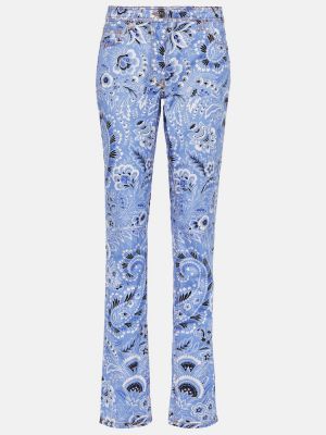High waist skinny jeans mit print Etro blau