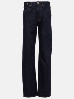 Straight fit džíny s vysokým pasem Dries Van Noten modré