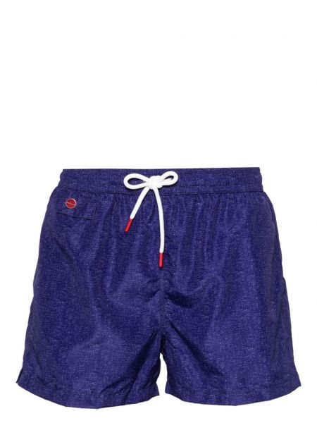 Pantaloni scurți cu imagine cu imprimeu abstract Kiton albastru