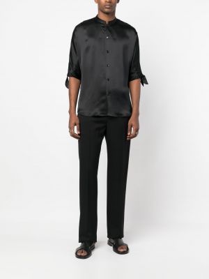 Chemise en coton avec manches courtes Saint Laurent noir