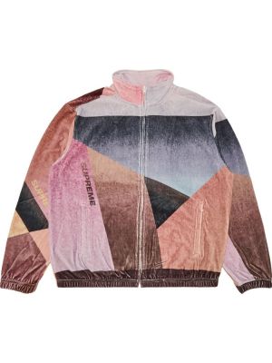 Велюровая куртка Supreme розовая