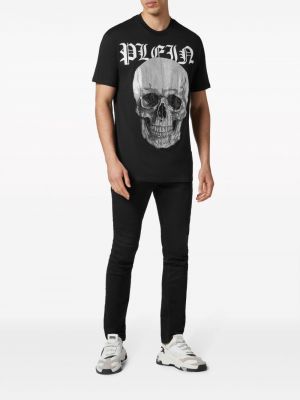T-shirt en coton en cristal Philipp Plein noir