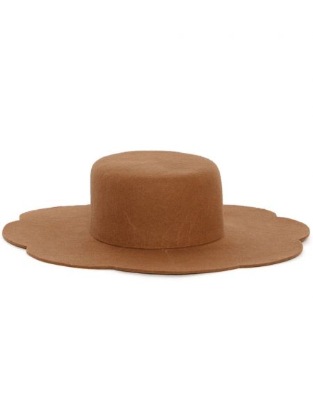 Φελτ μάλλινο καπέλο χωρίς τακούνι Destree καφέ