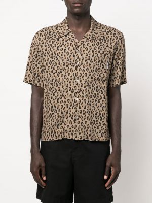 Leopardí košile s potiskem Palm Angels