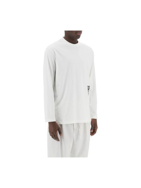 Camiseta de manga larga con estampado con efecto degradado Y-3 blanco