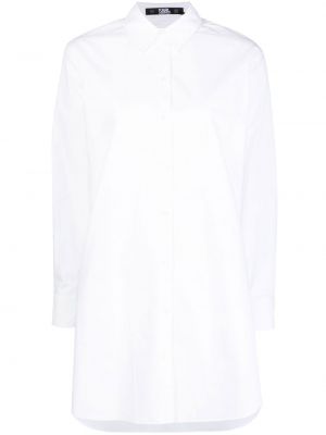 Klasický bavlnený tunika na gombíky Karl Lagerfeld - biela
