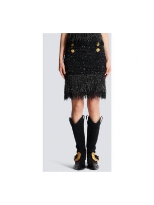 Mini falda con flecos de tweed Balmain