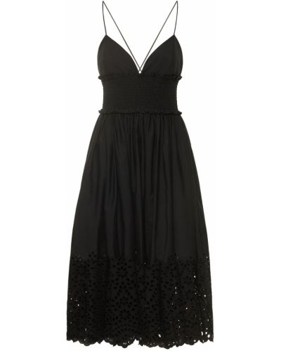Памучна рокля с дантела Michael Kors Collection черно