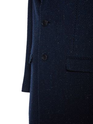 Vlnený priliehavý kabát Etro modrá