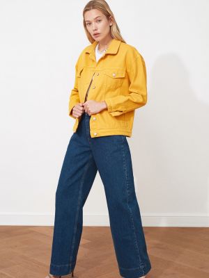 Voľná džínsová bunda Trendyol oranžová