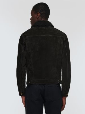 Usnjena jakna iz semiša Tom Ford črna
