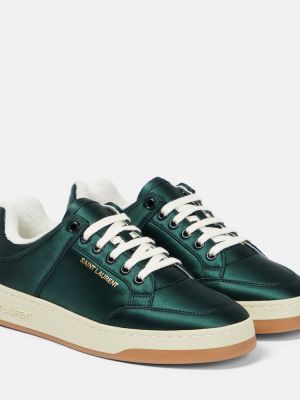 Sneakers di raso Saint Laurent verde