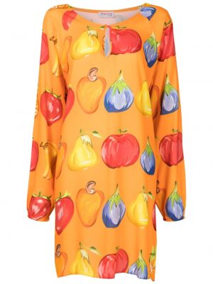 Mini šaty s potiskem Amir Slama oranžové