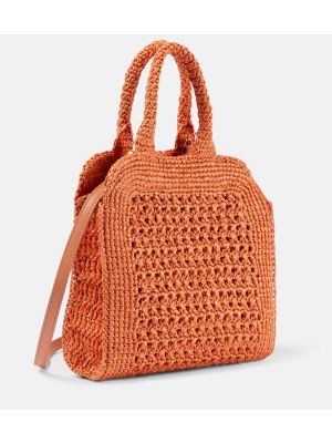 Τσάντα shopper Miu Miu πορτοκαλί