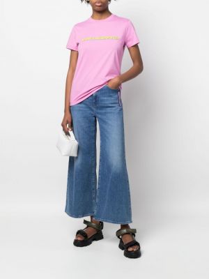 Tričko s potiskem Karl Lagerfeld růžové