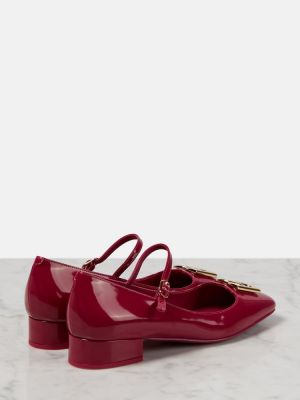 Кожени полуотворени обувки от лакирана кожа Dolce&gabbana розово