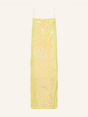 Sukienka koktajlowa z cekinami Hugo żółta