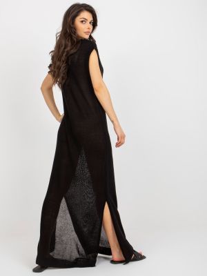 Πλεκτή αμάνικο φόρεμα Fashionhunters μαύρο