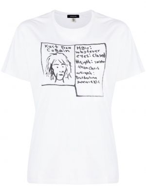 T-shirt en coton à imprimé R13 blanc