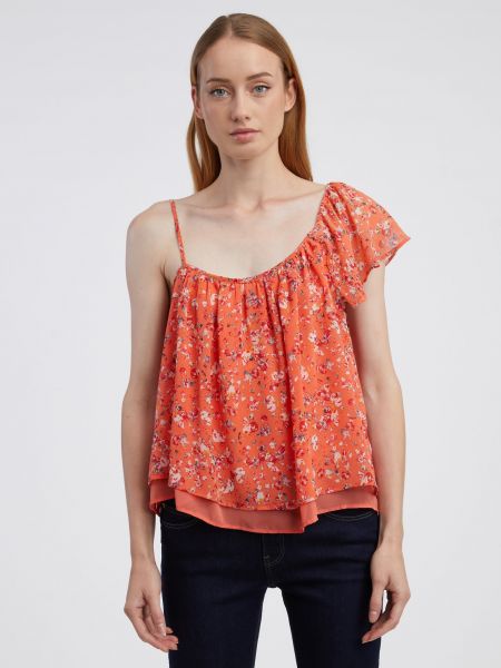 Bluza s cvjetnim printom Camaieu narančasta