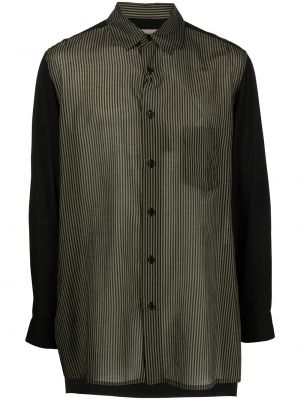 Camisa a rayas oversized Yohji Yamamoto negro