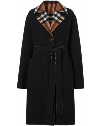 Obojstranný kockovaný vlnený kabát Burberry