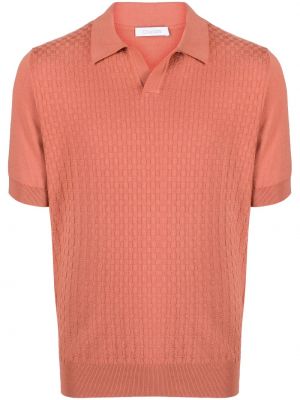 Памучна поло тениска Cruciani оранжево