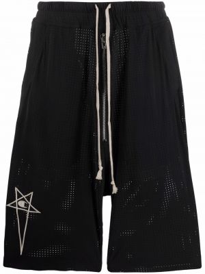 Brodert shorts Rick Owens X Champion svart