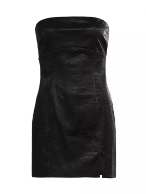 Платье без бретелек в горошек Line & Dot черное