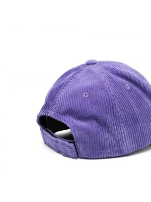 Medvilninis siuvinėtas kepurė su snapeliu Maje violetinė