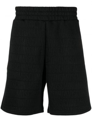Pantaloncini sportivi in tessuto jacquard Moschino nero