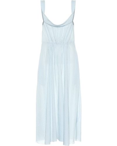 Bavlněné midi šaty Brock Collection - modrá