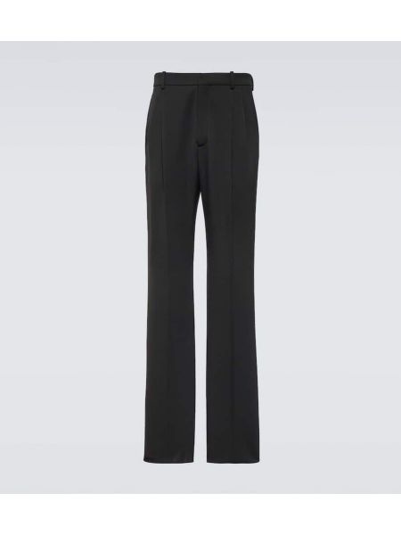 Плисирани relaxed класически панталони Saint Laurent черно