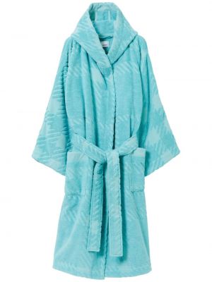 Кариран памучен халат Burberry синьо