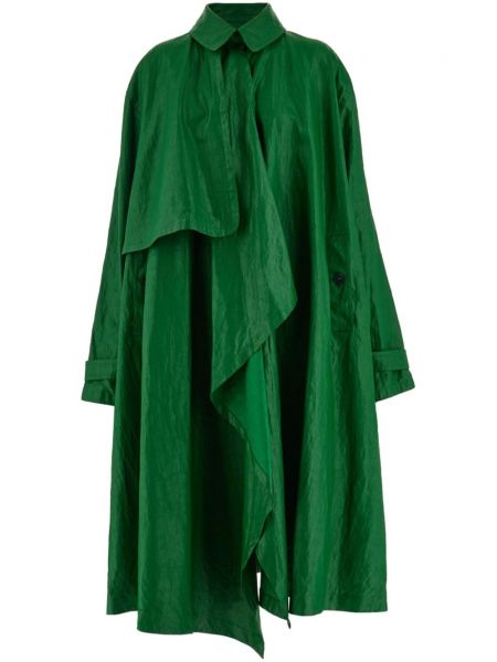 Aszimmetrikus lenvászon esőkabát Ferragamo zöld