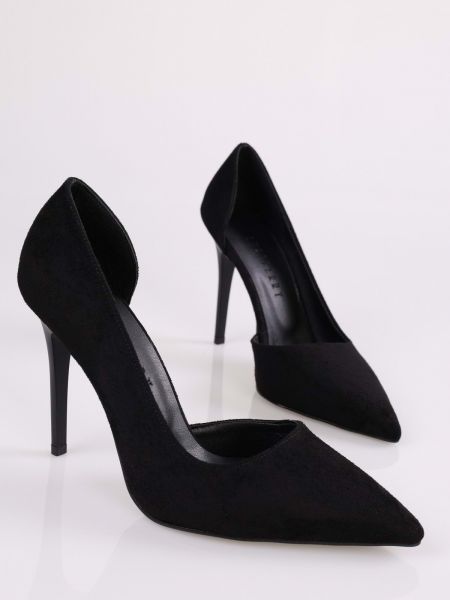 Велурени ниски обувки Shoeberry черно