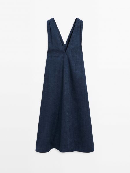 Платье миди Massimo Dutti синее