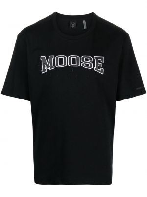 T-shirt à imprimé en jersey Moose Knuckles noir