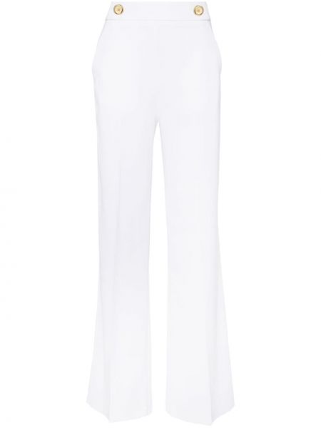Pantaloni cu croială lejeră din crep Pinko alb