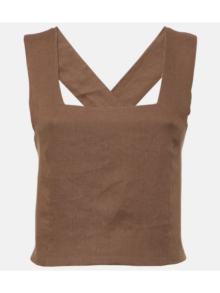 Lin tank top Asceno brun