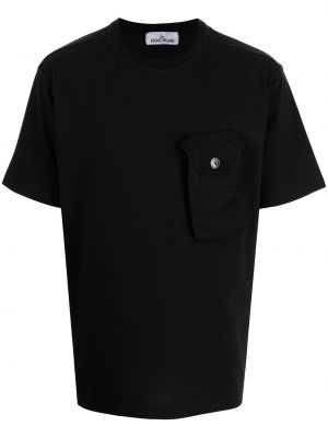 Camiseta con bolsillos Stone Island negro