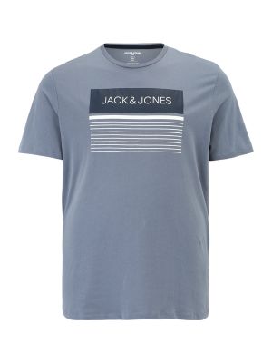Tričko s potlačou Jack & Jones Plus - modrá
