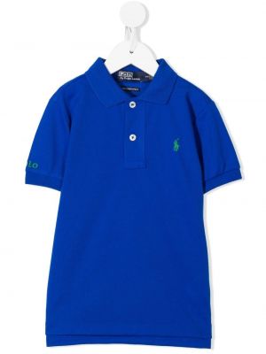 Kort tröja med broderi för tjejer Ralph Lauren Kids blå