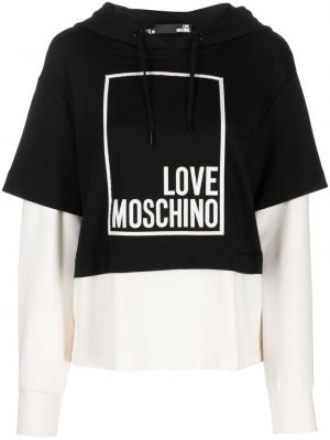 Trykt hettegenser Love Moschino svart