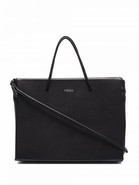 Usnjena nakupovalna torba Medea črna