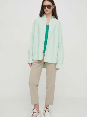 Koszula bawełniana relaxed fit Polo Ralph Lauren zielona