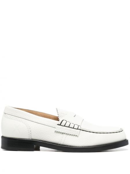 Pantofi loafer din piele College alb