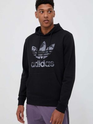 Суичър с качулка с принт Adidas Originals черно